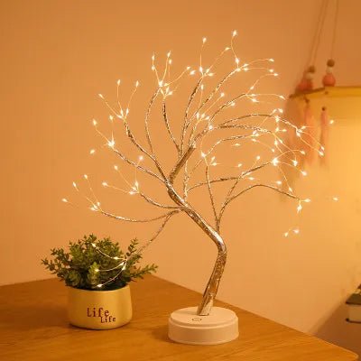LED Night Light Mini Christmas Tree Copper Wire Garland Lamp - abyssglow